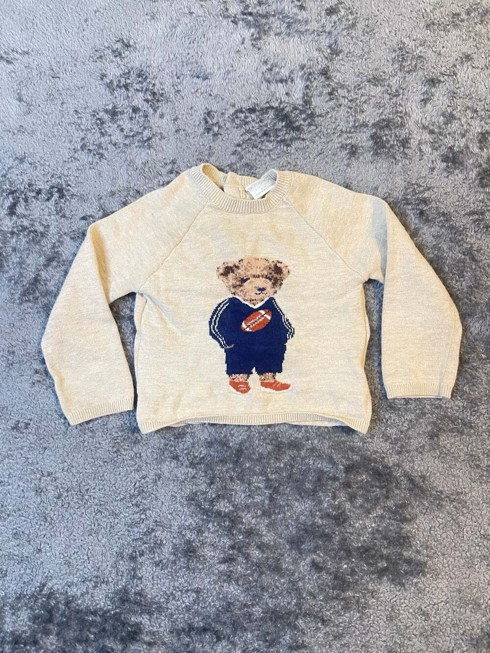 Rock a Bye Baby Boutique Football Bear Knit Sweater 9-12M